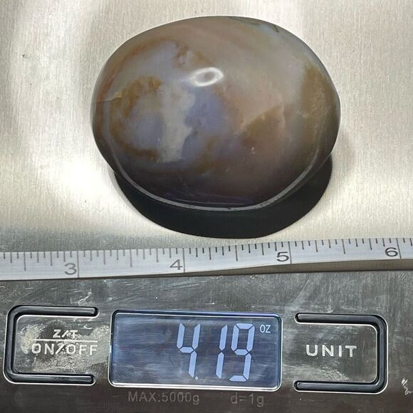 Ocean Jasper palm stone crystal natural green white dots yellow brown agate agat - Picture 6 of 10